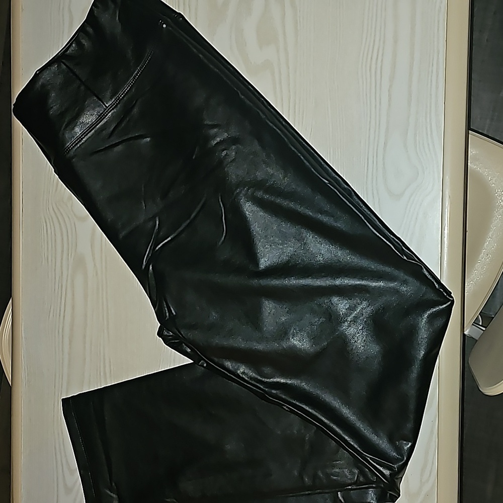 Sky Plus Women 3xl Faux Leather Pants‎ Color Black